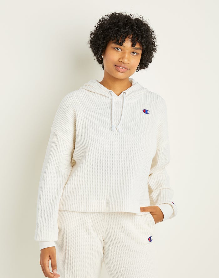 Sudadera Con Capucha Champion Mujer - Waffle Knit ( Blancas ) 5926084-QB